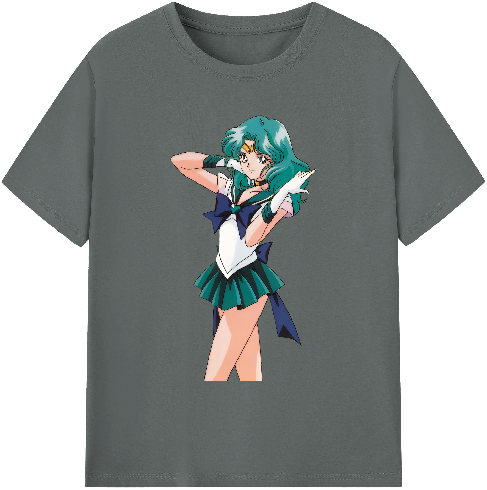 （画像用） 美少女戦士セーラームーン 海王 みちる（かいおう みちる） Sailor Moon Kaiou Michiru 綿100％ メンズ半袖Tシャツ｜肌触りやわらか＆通気性